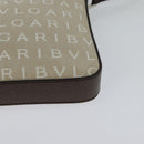BVLGARI Shoulder Bag Canvas Ivory Silver Auth 121484-16