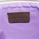 BVLGARI Shoulder Bag Canvas Ivory Silver Auth 121484-17