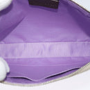 BVLGARI Shoulder Bag Canvas Ivory Silver Auth 121484-11