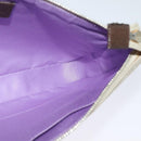 BVLGARI Shoulder Bag Canvas Ivory Silver Auth 121484-18