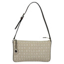 BVLGARI Shoulder Bag Canvas Ivory Silver Auth 121484-13