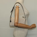 BVLGARI Shoulder Bag Canvas Ivory Silver Auth 121484-21