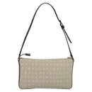 BVLGARI Shoulder Bag Canvas Ivory Silver Auth 121484-2