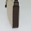 BVLGARI Shoulder Bag Canvas Ivory Silver Auth 121484-4