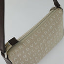 BVLGARI Shoulder Bag Canvas Ivory Silver Auth 121484-6