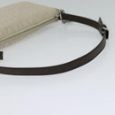 BVLGARI Shoulder Bag Canvas Ivory Silver Auth 121484-7
