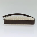 BVLGARI Shoulder Bag Canvas Ivory Silver Auth 121484-5