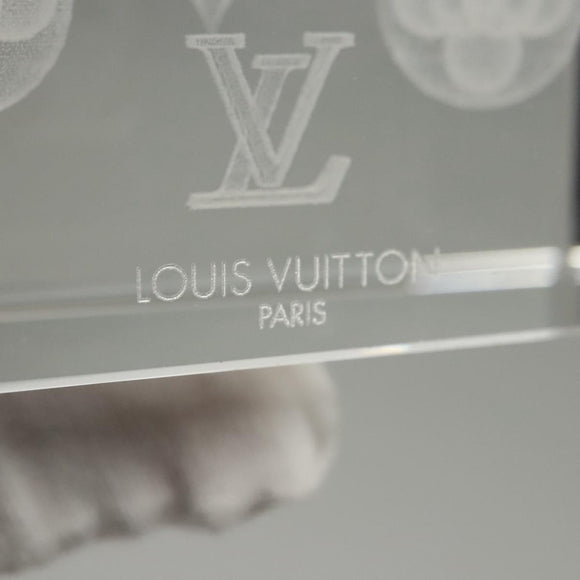 LOUIS VUITTON Paper Weight Glass Clear LV Auth 121487