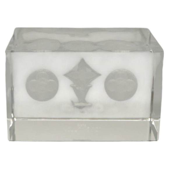 LOUIS VUITTON Paper Weight Glass Clear LV Auth 121487