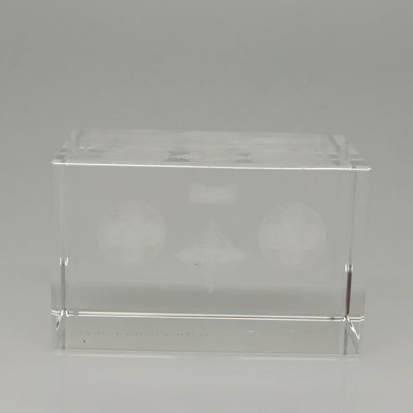LOUIS VUITTON Paper Weight Glass Clear LV Auth 121487