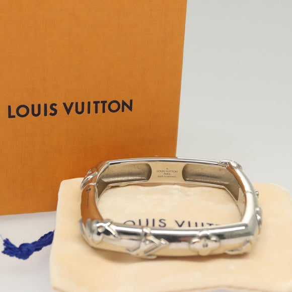 LOUIS VUITTON Bangle Bracelet Family metal Silver tone M63137 LV Auth 121493