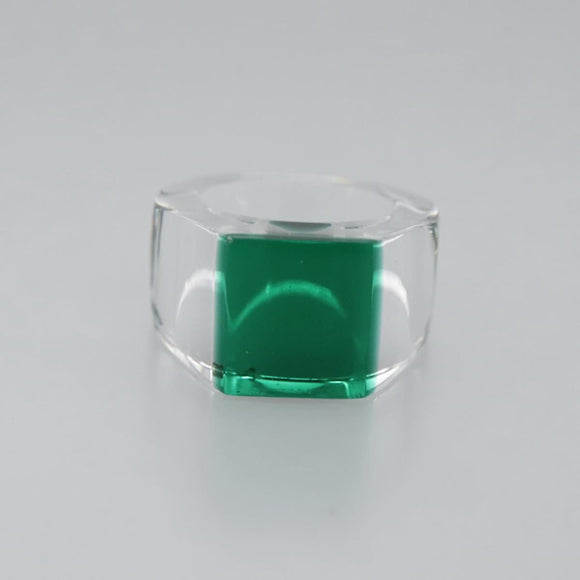 Baccarat Ring Glass 4Set Orange Green Auth 121496