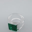 Baccarat Ring Glass 4Set Orange Green Auth 121496-20