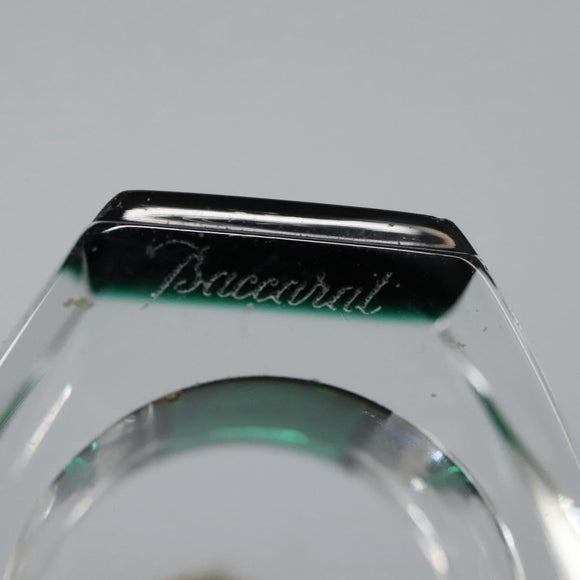 Baccarat Ring Glass 4Set Orange Green Auth 121496