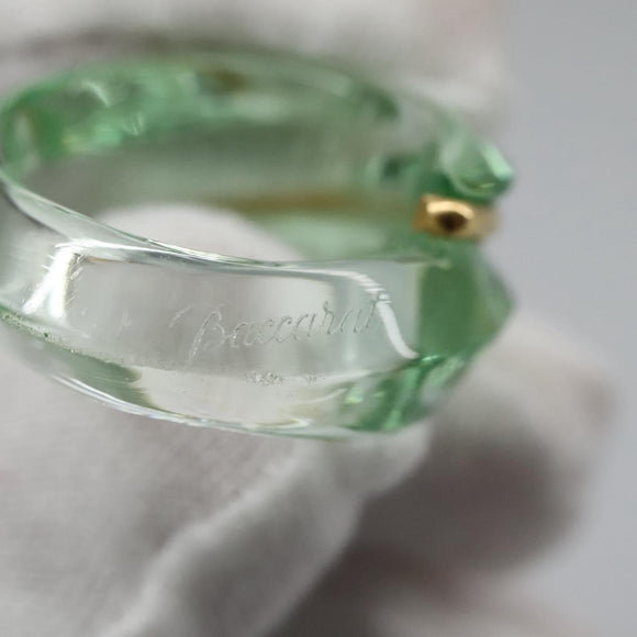 Baccarat Ring Glass 4Set Orange Green Auth 121496