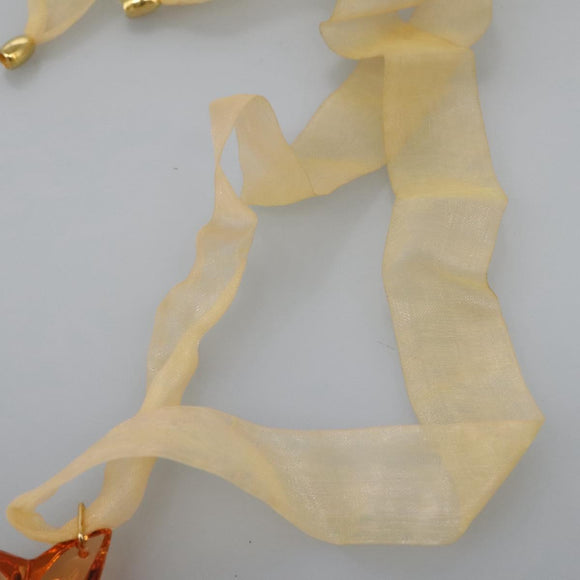 Baccarat Ring Glass 4Set Orange Green Auth 121496