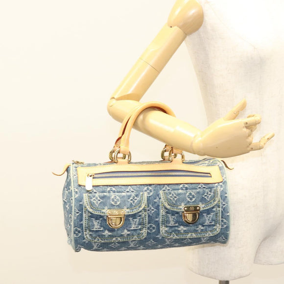 LOUIS VUITTON Monogram Denim Neo Speedy Hand Bag Blue M95019 LV Auth 121503SV