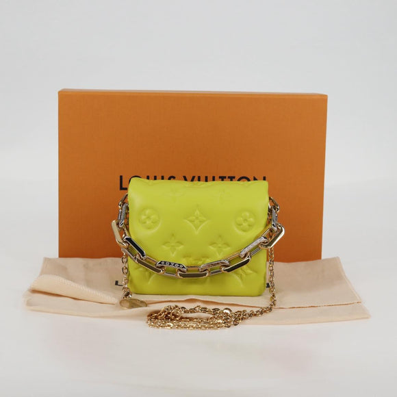 LOUIS VUITTON Monogram Emboss Coussin Belt Bag Bag Leather 2way LV Auth 121504SM