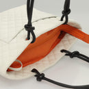 CHANEL Matelasse Cambon Line COCO Mark Tote Bag Lamb Skin White CC Auth 121507-7