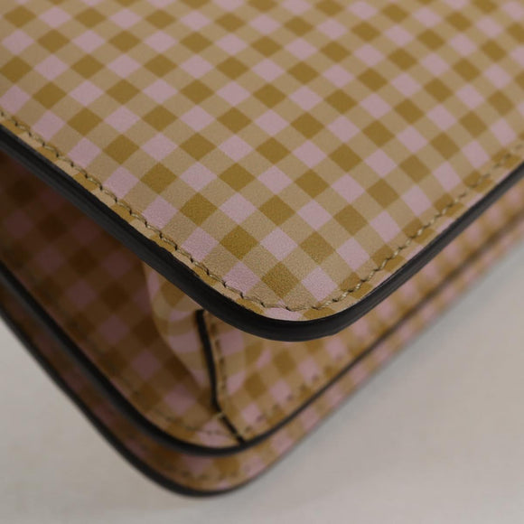 FENDI Shoulder Bag Leather Beige Gold Auth 121511M