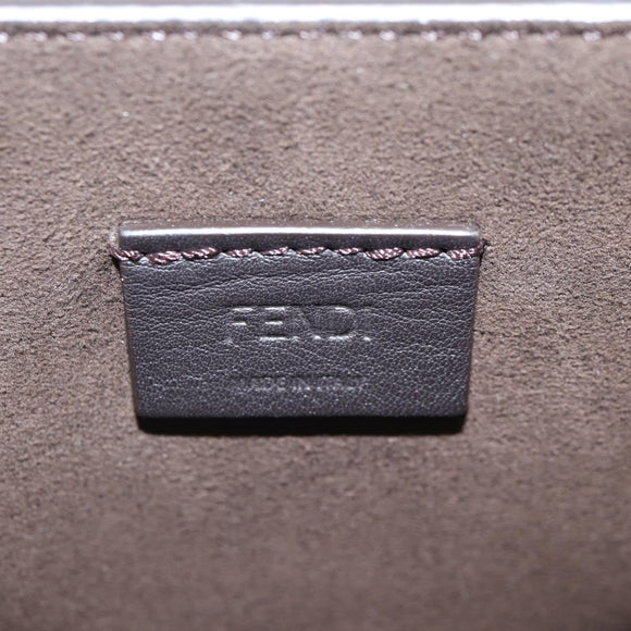 FENDI Shoulder Bag Leather Beige Gold Auth 121511M