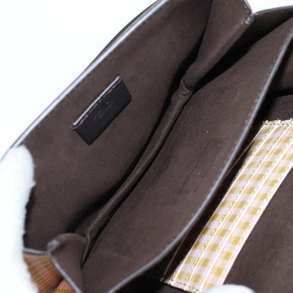 FENDI Shoulder Bag Leather Beige Gold Auth 121511M