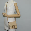 FENDI Shoulder Bag Leather Beige Gold Auth 121511M-22