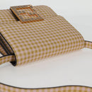 FENDI Shoulder Bag Leather Beige Gold Auth 121511M-6