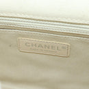 CHANEL Matelasse Chain Shoulder Bag Canvas White Silver CC Auth 121513-21