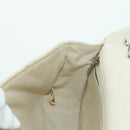 CHANEL Matelasse Chain Shoulder Bag Canvas White Silver CC Auth 121513-23