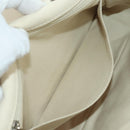 CHANEL Matelasse Chain Shoulder Bag Canvas White Silver CC Auth 121513-25