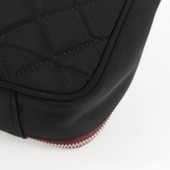 CHANEL Matelasse PC Case Nylon Black Silver CC Auth 121516M