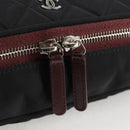 CHANEL Matelasse PC Case Nylon Black Silver CC Auth 121516M-8