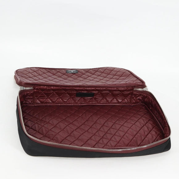CHANEL Matelasse PC Case Nylon Black Silver CC Auth 121516M