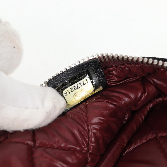 CHANEL Matelasse PC Case Nylon Black Silver CC Auth 121516M