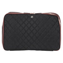 CHANEL Matelasse PC Case Nylon Black Silver CC Auth 121516M-13
