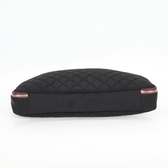 CHANEL Matelasse PC Case Nylon Black Silver CC Auth 121516M