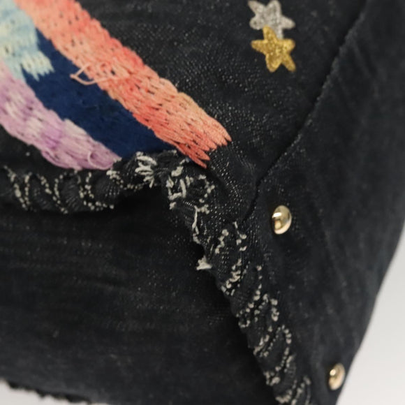 CHANEL Chain Shoulder Bag Denim Blue Gold CC Auth 121517V