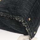 CHANEL Ketten-Schultertasche Denimblau Goldfarbene CC Auth 121517V-15