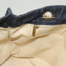 CHANEL Ketten-Schultertasche Denimblau Goldfarbene CC Auth 121517V-21