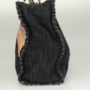 CHANEL Ketten-Schultertasche Denimblau Goldfarbene CC Auth 121517V-3