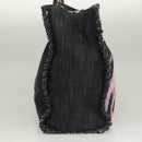 CHANEL Ketten-Schultertasche Denimblau Goldfarbene CC Auth 121517V-4