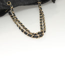 CHANEL Ketten-Schultertasche Denimblau Goldfarbene CC Auth 121517V-7