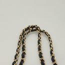 CHANEL Ketten-Schultertasche Denimblau Goldfarbene CC Auth 121517V-8