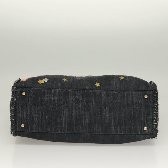 CHANEL Chain Shoulder Bag Denim Blue Gold CC Auth 121517V