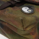 CHANEL Embroidery Graffiti Shoulder Bag Canvas Leather Khaki CC Auth 121519SV-8