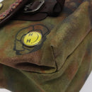 CHANEL Embroidery Graffiti Shoulder Bag Canvas Leather Khaki CC Auth 121519SV-15