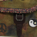 CHANEL Embroidery Graffiti Shoulder Bag Canvas Leather Khaki CC Auth 121519SV-18