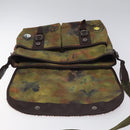 CHANEL Embroidery Graffiti Shoulder Bag Canvas Leather Khaki CC Auth 121519SV-19