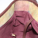 CHANEL Embroidery Graffiti Shoulder Bag Canvas Leather Khaki CC Auth 121519SV-22